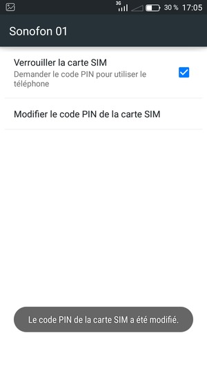 Votre code PIN de la carte SIM a été modifié