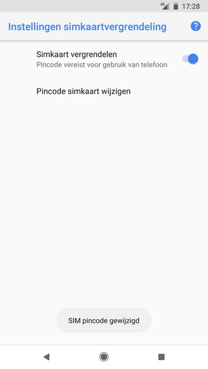 Uw SIM pincode is gewijzigd