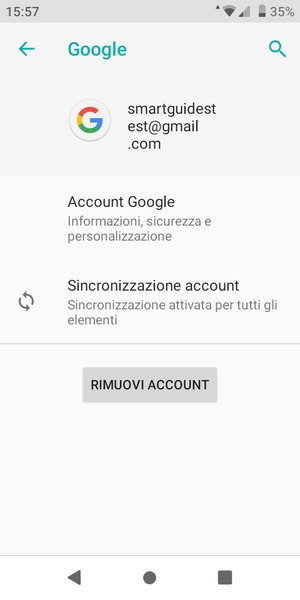 Seleziona Sincronizzazione account