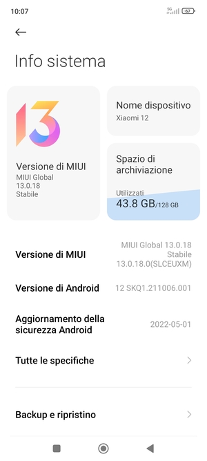 Scorri e seleziona Backup e ripristino