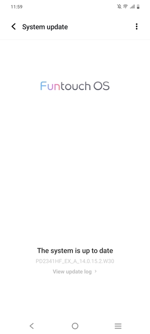 If your phone is up to date, you will see the following screen