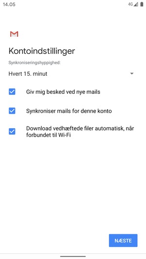 Vælg NÆSTE