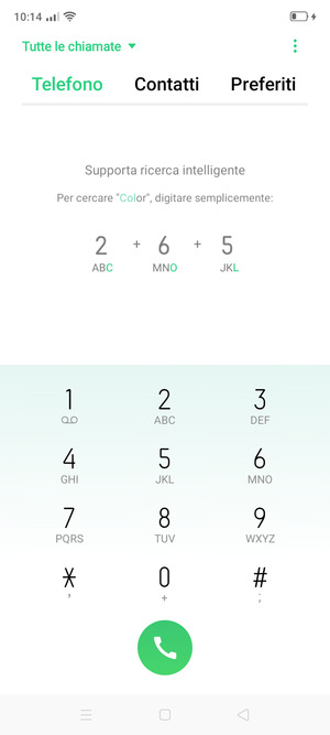Premi e tieni premuto il numero 1