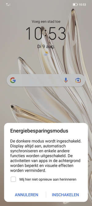 Selecteer INSCHAKELEN