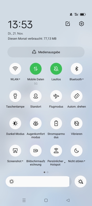 Wählen Sie  Lautlos, um in den Lautlos-Modus zu wechseln