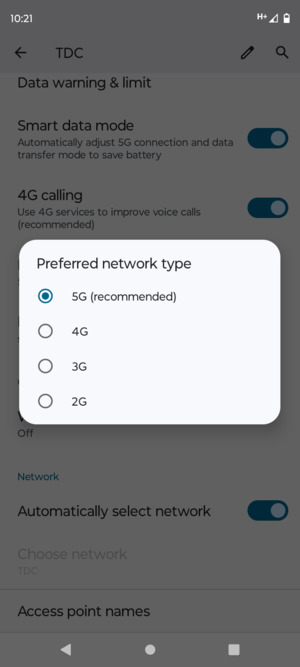 Select your preferred option