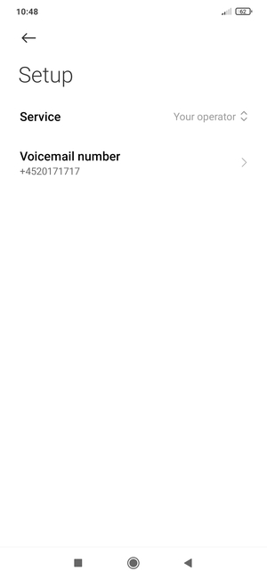 Select Voicemail number