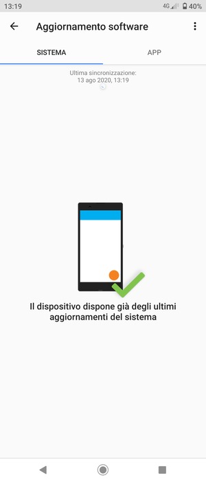 Se il tuo telefono è aggiornato, vedrai la seguente schermata