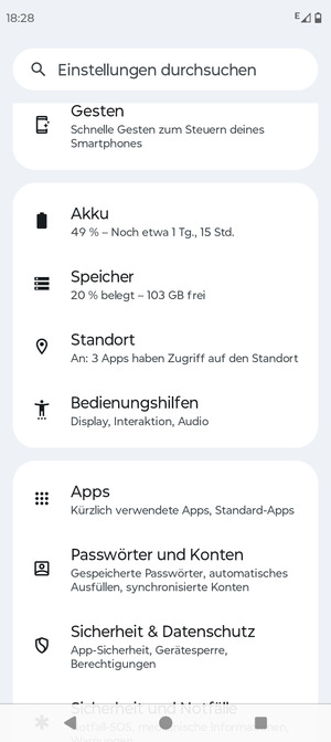 Scrollen Sie und wählen Sie Standort