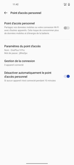 Sélectionnez Paramètres du point d'accès
