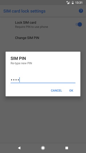 Confirm your new SIM PIN and select OK