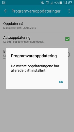 Hvis telefonen din er oppdatert, velg OK
