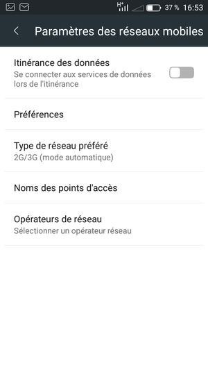 Pour changer de réseau en cas de problèmes de réseau, sélectionnez Opérateurs de réseau