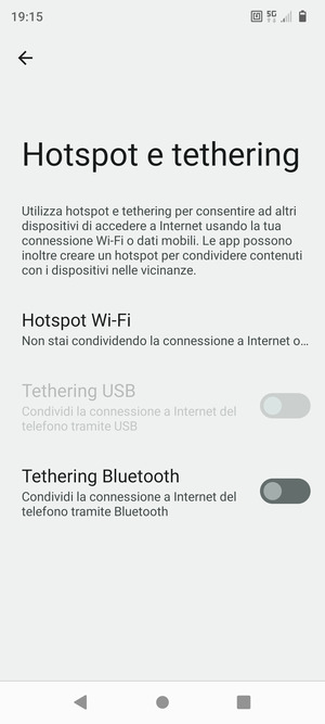 Seleziona Hotspot Wi-Fi