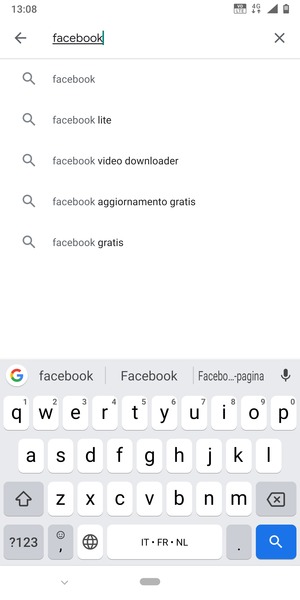 Inserisci il nome dell'app e seleziona Ricerca