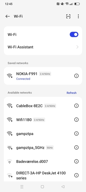 You are now connected to the Wi-Fi network