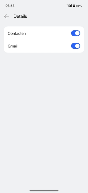 Zorg ervoor dat Contacten geselecteerd is