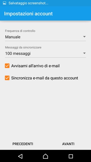 Seleziona AVANTI