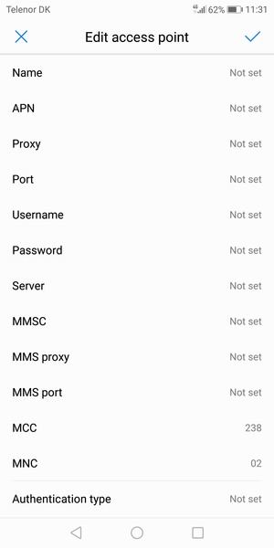 Enter Internet information