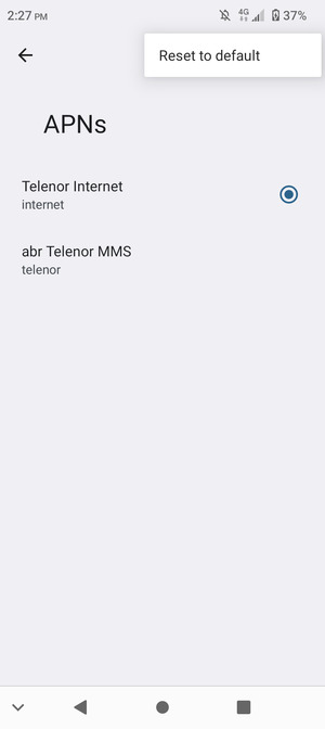 Select Reset to default