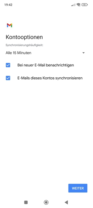 Wählen Sie WEITER