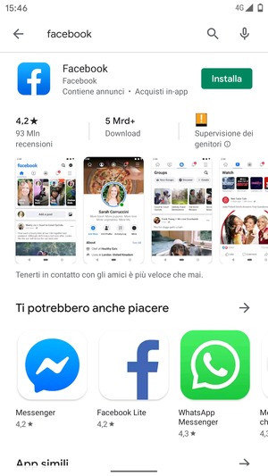 Seleziona l'applicazione
