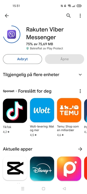Vent til installasjonen er ferdig