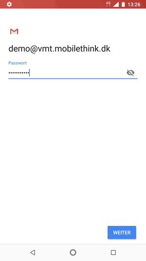 Geben Sie Ihre Passwort ein und wählen Sie WEITER