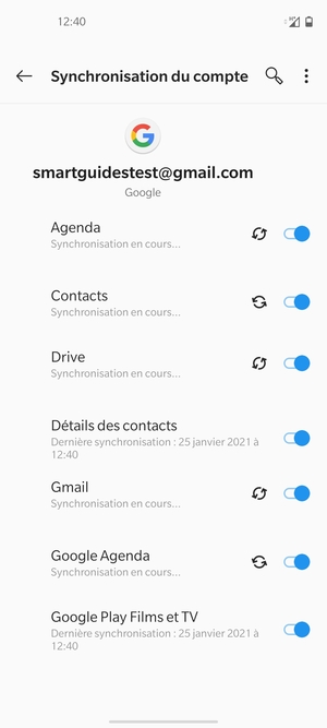 Vos informations seront synchronisées