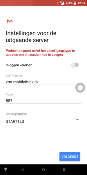 Selecteer Beveiligingstype