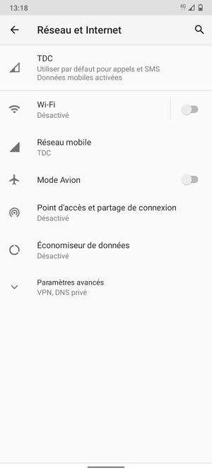 Sélectionnez Réseau mobile