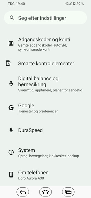 Scroll til og vælg System