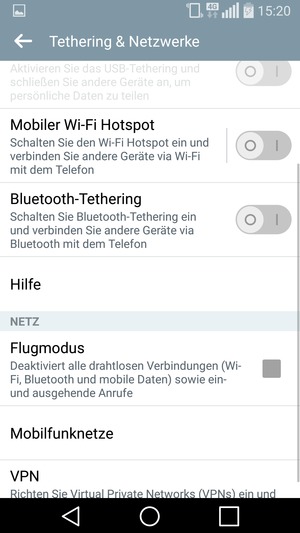 Scrollen Sie und wählen Sie Mobilfunknetze