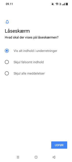 Vælg din foretrukne mulighed og vælg UDFØR