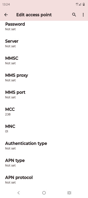 Scroll down and enter MMS information