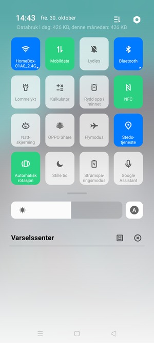 Slå av Wi-Fi og Bluetooth