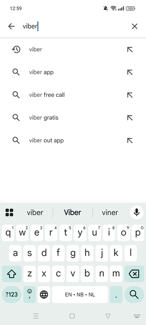 Skriv inn applikasjonsnavnet og velg Søk