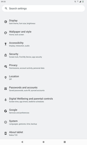 Scroll to and select System
