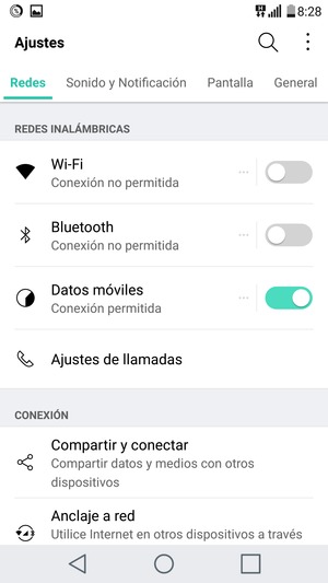 Seleccione Redes y Wi-Fi