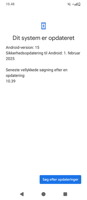 Hvis din telefon er opdateret, vil du se følgende skærmbillede