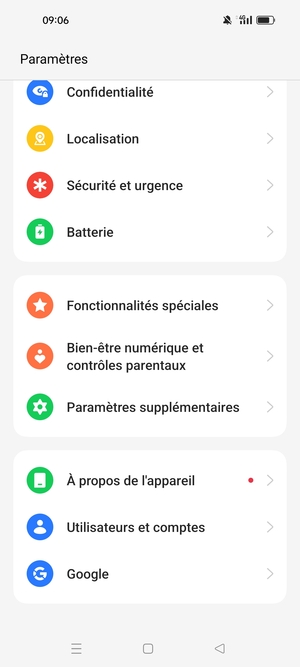 Faites défiler et sélectionnez Paramètres supplémentaires