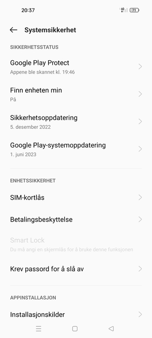 Velg  SIM-kortlås