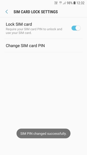 Your SIM PIN has been changed