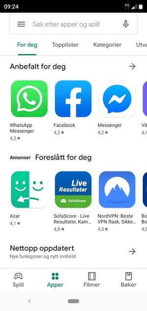 Velg søkefelt
