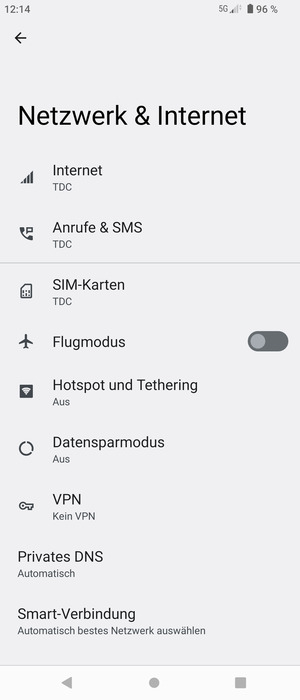 Wählen Sie Hotspot und Tethering