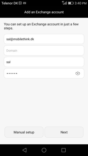 Enter your Email address, Username and Password. Select Next