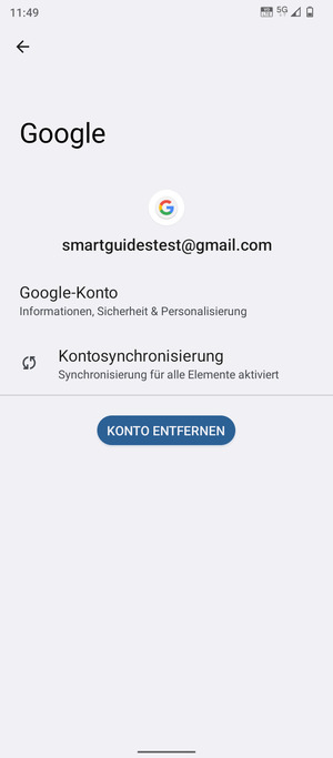Wählen Sie Kontosynchronisierung