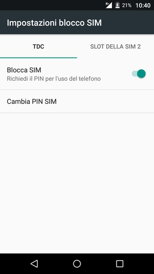 Seleziona Public e Cambia PIN SIM