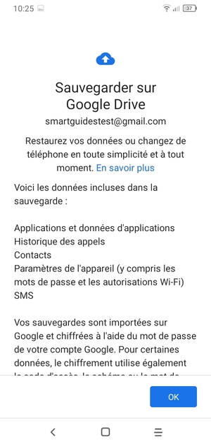 Sélectionnez OK