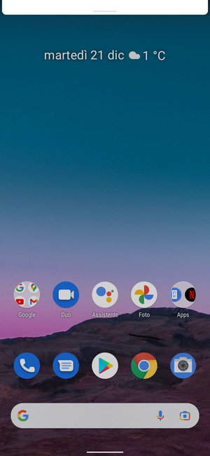 Torna alla schermata Home e scorri verso il basso il Menu in alto